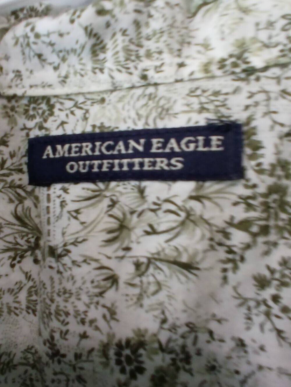American Eagle Watercolor Nature Print Button Down Shirt Womens XS - Picture 3 of 4